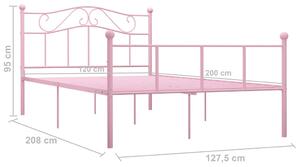 Okvir za krevet ružičasti metalni 120 x 200 cm