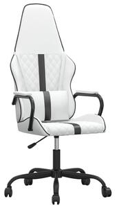 VidaXL Masažna igraća stolica od umjetne kože crno-bijela