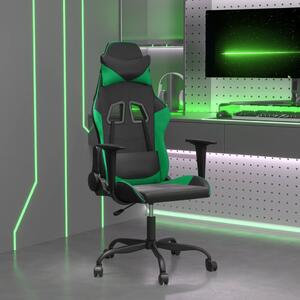 VidaXL Masažna igraća stolica crno-zelena od umjetne kože