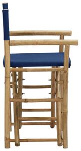 Sklopive redateljske stolice od bambusa i tkanine 2 kom plave