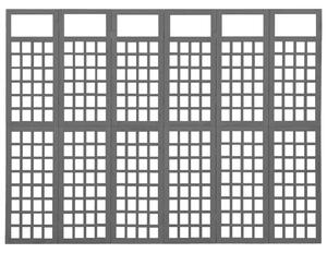 Sobna pregrada / rešetka sa 6 panela jelovina 242,5x180 cm crna