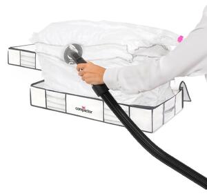 Set od 2 bijele vakuumske kutije za pohranu ispod kreveta Compactor XLarge Underbed Life, 105 x 15,5 cm