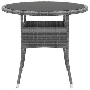 VidaXL Vrtni stol Ø 80 x 75 cm od kaljenog stakla i poliratana sivi
