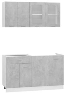 VidaXL 4-dijelni set kuhinjskih ormarića siva boja betona od iverice