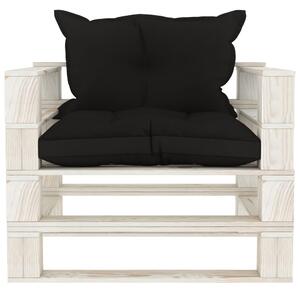 VidaXL Vrtna sofa od paleta s crnim jastucima drvena
