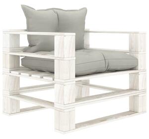 VidaXL Vrtna sofa od paleta sa smeđesivim jastucima drvena
