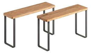 Mat crne/u prirodnoj boji drvene dodatne kuhinjske police u setu 2 kom 27x8 cm York – Metaltex