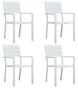 VidaXL Vrtne stolice 4 kom bijele HDPE s izgledom drva