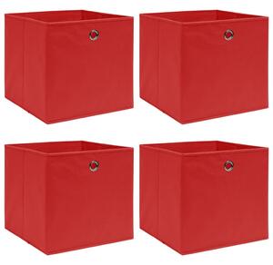 VidaXL Kutije za pohranu 4 kom crvene 32 x 32 x 32 cm od tkanine