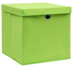 VidaXL Kutije za pohranu s poklopcima 4 kom zelene 32x32x32 cm tkanina