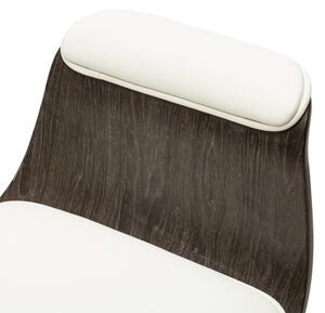Uredska stolica od savijenog drva i umjetne kože bijela
