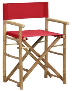 Sklopive redateljske stolice od bambusa i tkanine 2 kom crvene