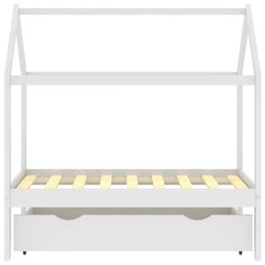 Okvir za dječji krevet s ladicom bijeli 70 x 140 cm od borovine