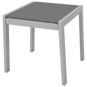 Ležaljka za sunčanje sa stolom aluminijum crna