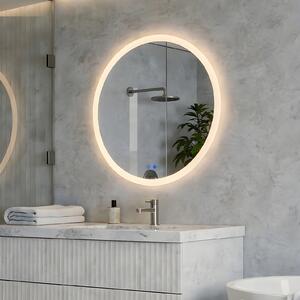 Okruglo LED ogledalo za kupaonicu 60 cm s Dual Color, dodirnim prekidačem i grijaćom podlogom