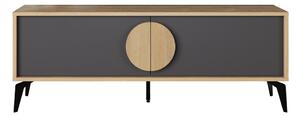 Crna/u prirodnoj boji TV komoda u dekoru hrasta 140x51 cm Vae – Marckeric