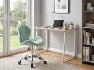 Set za radnu sobu ZARIMO stol 80x40 cm, bijela/dub sonoma + fotelja AVOLA VELVET, mentol