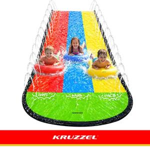 Kruzzel vodeni tobogan s fontanom 480 cm – trostruka staza + 3 daske za klizanje