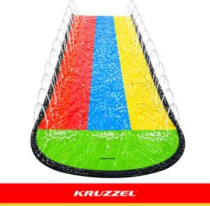 Kruzzel vodeni tobogan s fontanom 480 cm – trostruka staza + 3 daske za klizanje