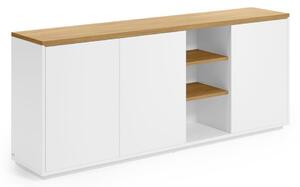 Bijela komoda u dekoru hrasta 180x75x36 cm Abilen – Kave Home