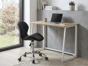 Set za radnu sobu ZARIMO stol 80x40 cm, bijela/dub sonoma + stolica AVOLA od eko kože, crna
