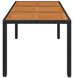 Vrtni stol s drvenom pločom crni 150 x 90 x 75 cm od poliratana