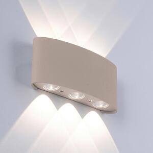 Paul Neuhaus LED vanjska zidna svjetiljka Carlo, 17 cm, boje pijeska, Bež, Aluminij