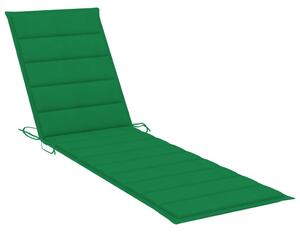 Ležaljka za sunčanje od masivne tikovine sa zelenim jastukom