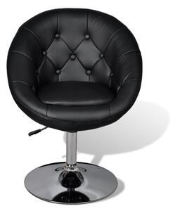 Barska stolica od umjetne kože crna