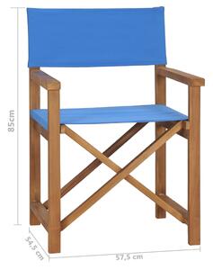Redateljska stolica od masivne tikovine plava