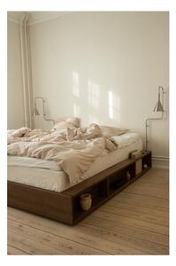 Smeđi bračni krevet od borovine s podnicom 140x200 cm Ziggy – Karup Design