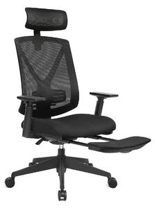 Podesiva ergonomska uredska stolica s osloncem za noge, glavu i ruke, crna | SONGMICS