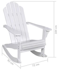 Vrtna stolica za ljuljanje drvena bijela