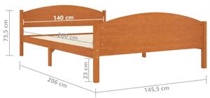 Okvir za krevet od masivne borovine boja meda 140 x 200 cm