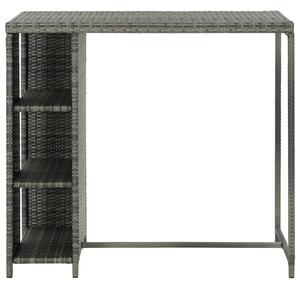 Barski stol sa stalkom za pohranu sivi 120x60x110 cm poliratan