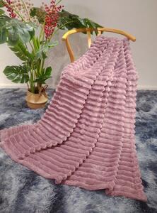 Svijetlo ljubičasta deka od mikropliša PRUGE Dimenzije: 160 x 200 cm