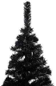 Umjetno božićno drvce LED s kuglicama crno 240 cm PVC