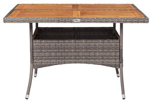 VidaXL Vrtni blagovaonski stol od poliratana i bagremovog drva sivi