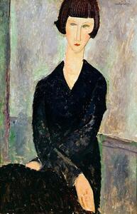 Reprodukcija Woman in Black Dress, Modigliani, Amedeo