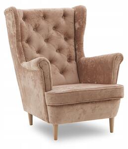 Puderasto ružičasta fotelja u stilu GLAMOUR