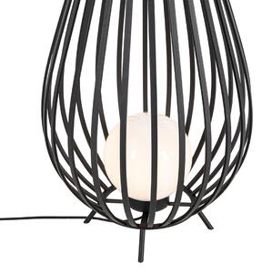 Dizajnerska podna lampa crna s opalom 70 cm - Angela