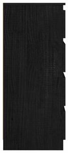 Bočni ormarić crni 60 x 36 x 84 cm od masivne borovine