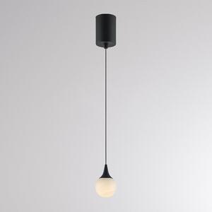 Molto Luce LED viseća svjetiljka ARE, crna, alabaster, Ø 8 cm, CCT, DALI, prigušiva, Crno, Dnevni boravak/blagovaonica, Kamen, Metak