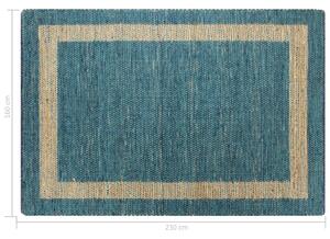 Ručno rađeni tepih od jute plavi 160 x 230 cm