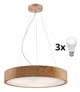 Brilagi - LED Luster na sajli CARVALHO 3xE27/60W/230V hrast pr. 47,5 cm