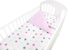 Set posteljine 120x90 cm Zvijezde - ružičasta Komplet od 2 komada