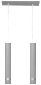 LED Luster na sajli TUBA 2xGU10/6,5W/230V siva/mat krom