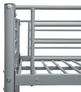 Okvir za krevet na kat sivi metalni 140 x 200 / 90 x 200 cm