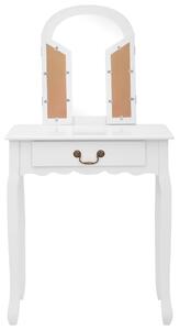 Toaletni stolić sa stolcem bijeli 65x36x128 cm paulovnija i MDF