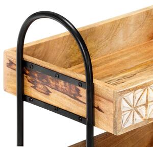 Kuhinjska kolica s 3 razine 46x30x76 cm od masivnog drva manga